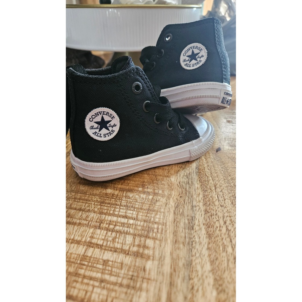 Chuck Taylor Converse All Star High Top Black Canvas Toddler Shoes 
Size 5